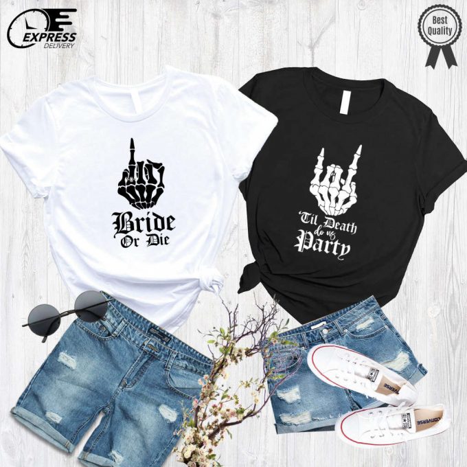 Witchy Punk Bride Or Die Shirt: Rock Bachelorette &Amp; Emo Party Attire 2