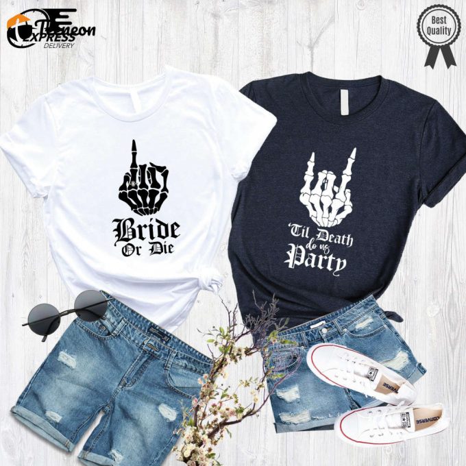 Witchy Punk Bride Or Die Shirt: Rock Bachelorette &Amp;Amp; Emo Party Attire 1