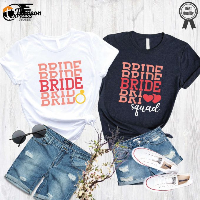 Bride Shirt &Amp;Amp; Bridesmaid Crew: Trendy Wedding Party &Amp;Amp; Bachelorette Shirts 1