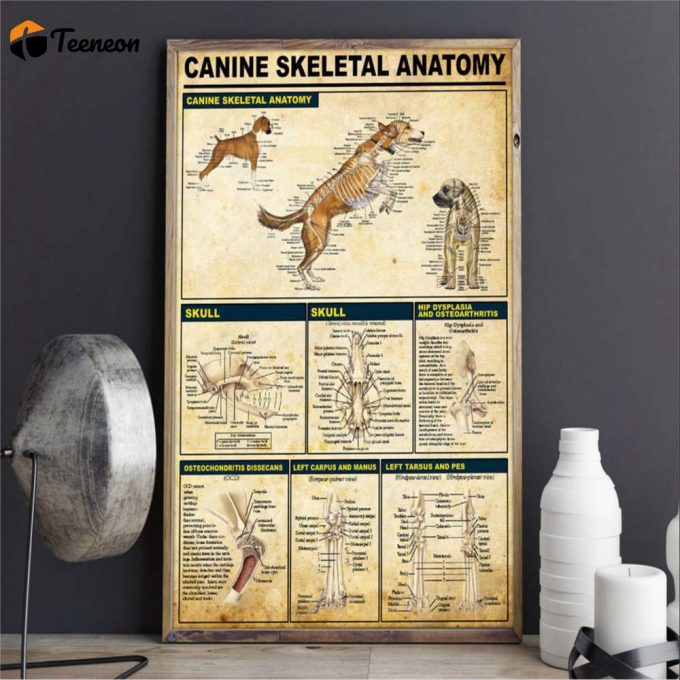 Canine Skeletal Anatomy Dog Lover Poster For Home Decor Gift For Home Decor Gift 1