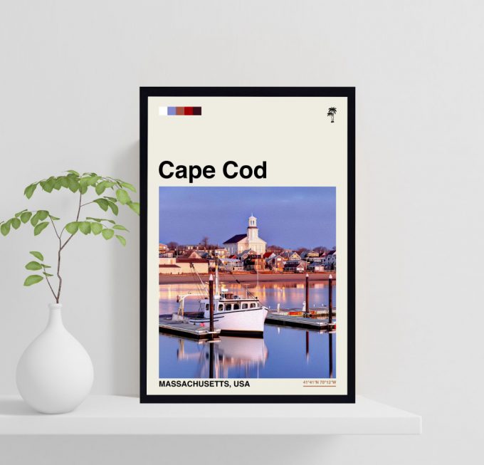 Cape Cod Poster For Home Decor Gift, Cape Cod Art, Cape Cod Print, Massachusetts Print Art, Cityscape Poster For Home Decor Gift 3