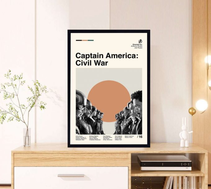 Captain America Civil War Poster For Home Decor Gift - Joe Russo - Retro Movie Poster For Home Decor Gift - Minimalist Art - Vintage Poster For Home Decor Gift - Modern Art - Wall Decor - Home Decor 3