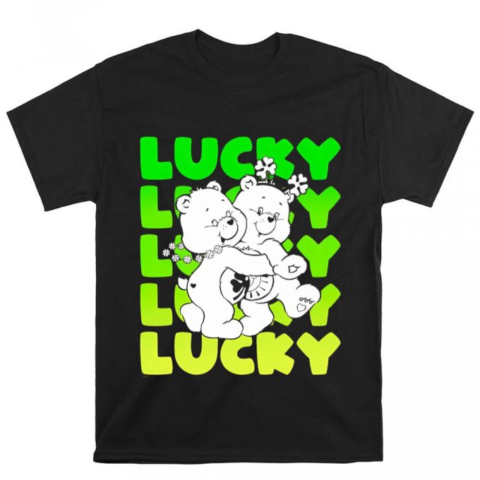 Care Bears St. Patrick’s Day Good Luck Bear And Funshine Bear Lucky T Shirt 2