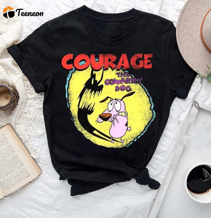 Courage The Cowardly Dog Shadow T-Shirt: Cartoon Vintage Shirt Fan Gifts 1