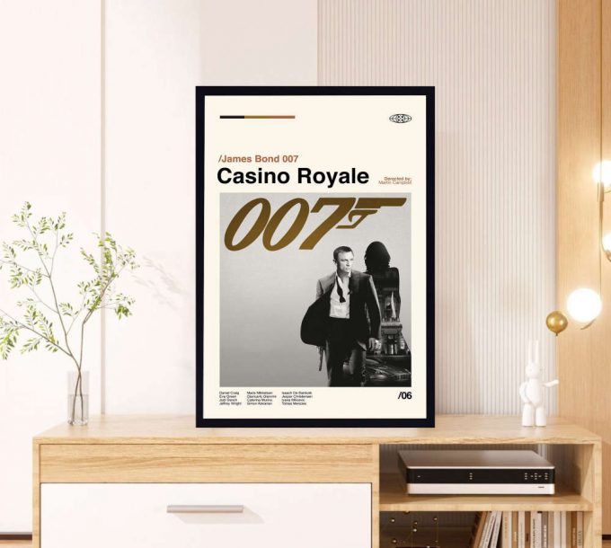 Casino Royale Poster For Home Decor Gift - James Bond 007 Film - Minimalist Poster For Home Decor Gift - Retro Movie Poster For Home Decor Gift - Vintage Inspired - Midcentury Art - Wall Decor 3