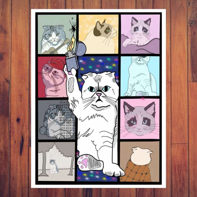 Cat Eras Tour Poster For Home Decor Gift, Taylor Cat, Olivia Cat, Taylor Version Cat Vintage Poster For Home Decor Gift 2