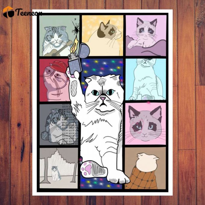 Cat Eras Tour Poster For Home Decor Gift, Taylor Cat, Olivia Cat, Taylor Version Cat Vintage Poster For Home Decor Gift 1
