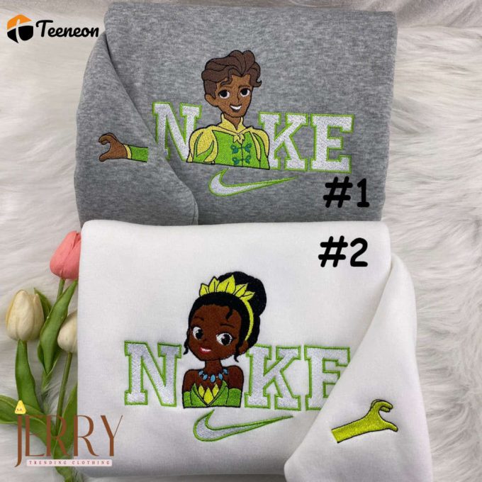 Disney Nike Chibi Tiana &Amp;Amp; Naveen Embroidered Sweatshirt - Princess And The Frog 1