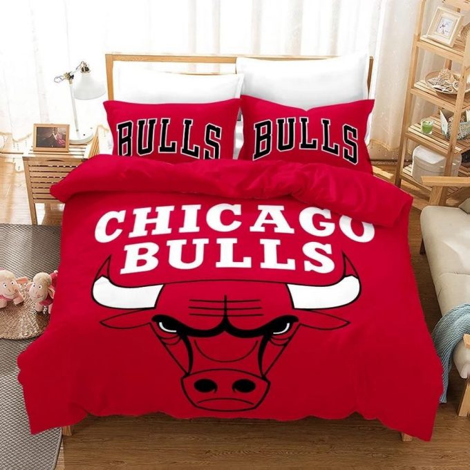 Chicago Bulls Logo Basketball Duvet Cover: Perfect Gift Set For Fans 1