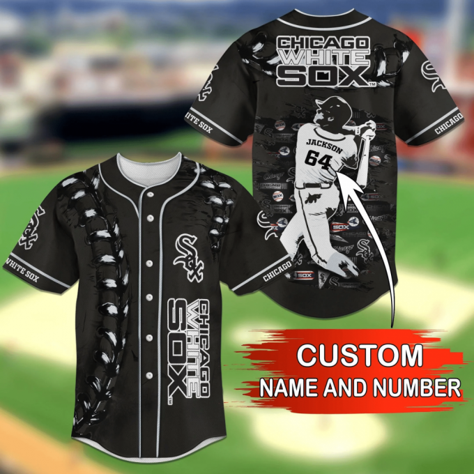 Chicago White Sox Mlb Personalized Name &Amp; Number Baseball Jersey Shirt 2