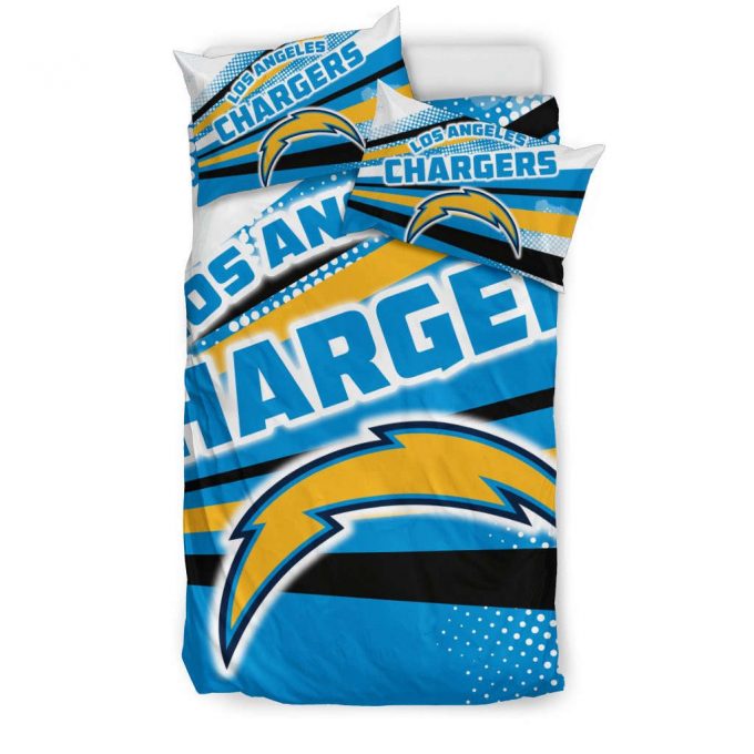 Vibrant Los Angeles Chargers 3Pcs Bedding Set Gift For Fans: Colorful Shine Gift For Fans - Duvet Cover &Amp;Amp; Pillow Cases 1