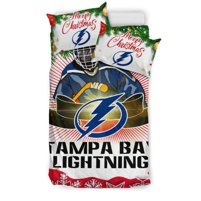 Tampa Bay Lightning 3Pcs Bedding Set Gift For Fans: Perfect Xmas Gift For Fans - Cool Gift Store Duvet Cover &Amp;Amp; Pillow Cases 1