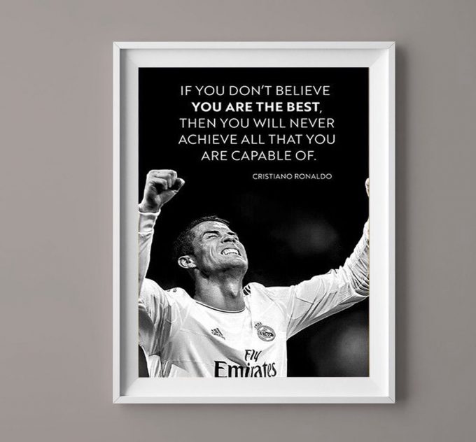 Cristiano Ronaldo Motivational Quote Poster For Home Decor Gift, Cristiano Ronaldo Print, Wall Art Home 2