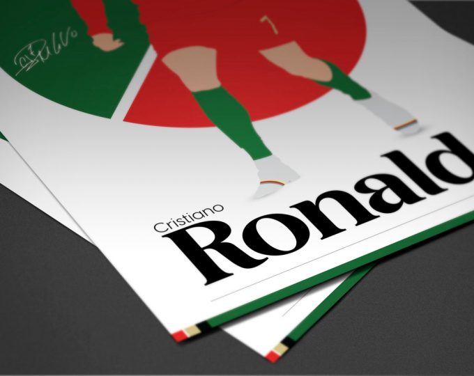 Cristiano Ronaldo Poster, Portugal Football, Soccer Gifts, Sports Poster, Football Player Poster, Soccer Wall Art, Sports Bedroom Posters 3