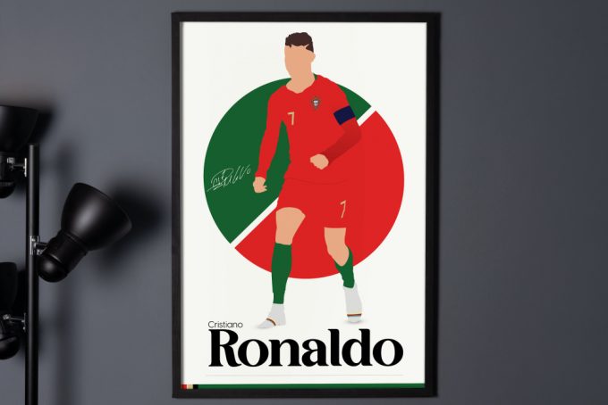 Cristiano Ronaldo Poster, Portugal Football, Soccer Gifts, Sports Poster, Football Player Poster, Soccer Wall Art, Sports Bedroom Posters 5