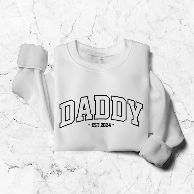Personalized Embroidered Sweatshirt For Family: Custom Text Matching Daddy Mommy Design 3