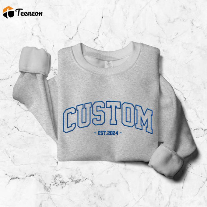 Personalized Embroidered Sweatshirt For Family: Custom Text Matching Daddy Mommy Design 1