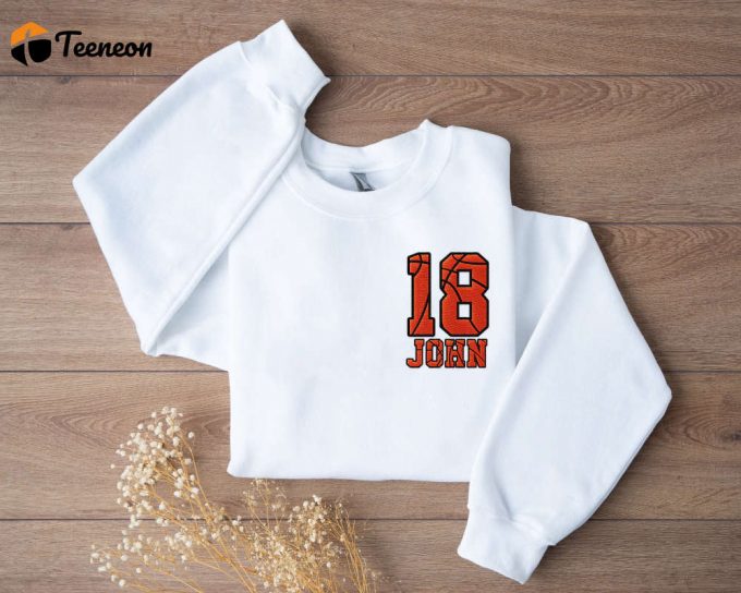 Custom Basketball Embroidered Sweatshirt Personalized Matching For Basketball Family Basketball Mom Mama 1