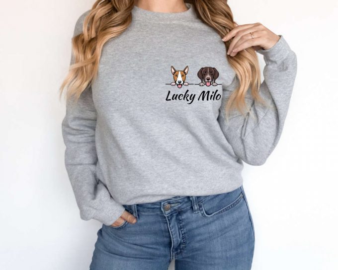 Custom Dog Sweatshirt, Personalized Dog Sweater, Dog Lovers Sweater, Gift For Mom, Gift For Her, Dog Mom Sweater, Pet Lovers Sweatshirt 2