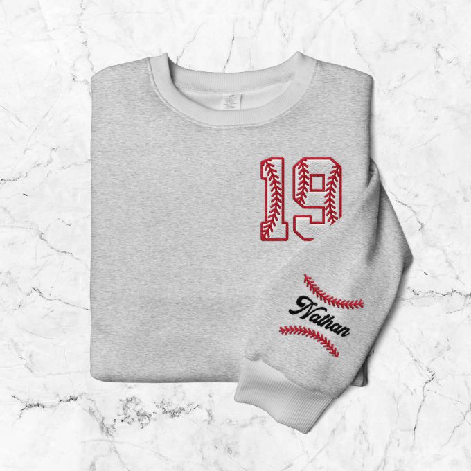 Custom Sports Embroidered Sweatshirt - Personalized Baseball Softball Football &Amp; Basketball Matching Sweatshirt For Sports Family 2