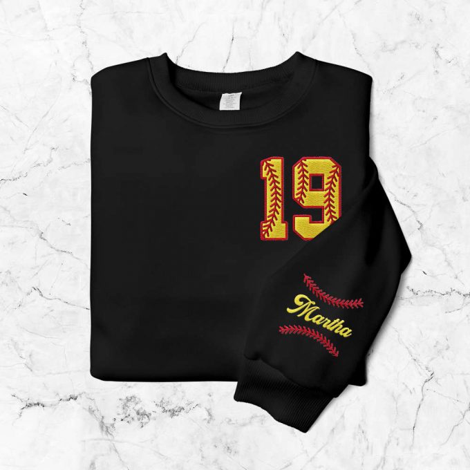 Custom Sports Embroidered Sweatshirt - Personalized Baseball Softball Football &Amp; Basketball Matching Sweatshirt For Sports Family 4
