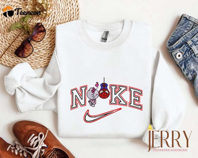 Cute Hello Kitty &Amp;Amp; Spiderman Nike Sweatshirt: Perfect Valentine S Gift For Couples