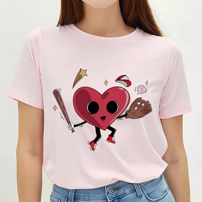 Cute Valentines Day Retro Baseball Heart Shirt – Perfect Baseball Gift 4