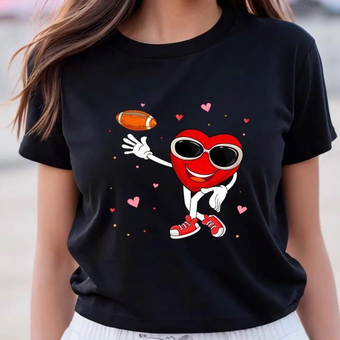 Cute Valentines Day Shirts, Valentine Football Shirt Heart Shirt Valentine’s Day 4