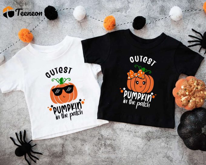Cutest Pumpkin In The Patch Shirt - Thanksgiving &Amp;Amp; Halloween Kids Pumpkin Spice Shirt 1