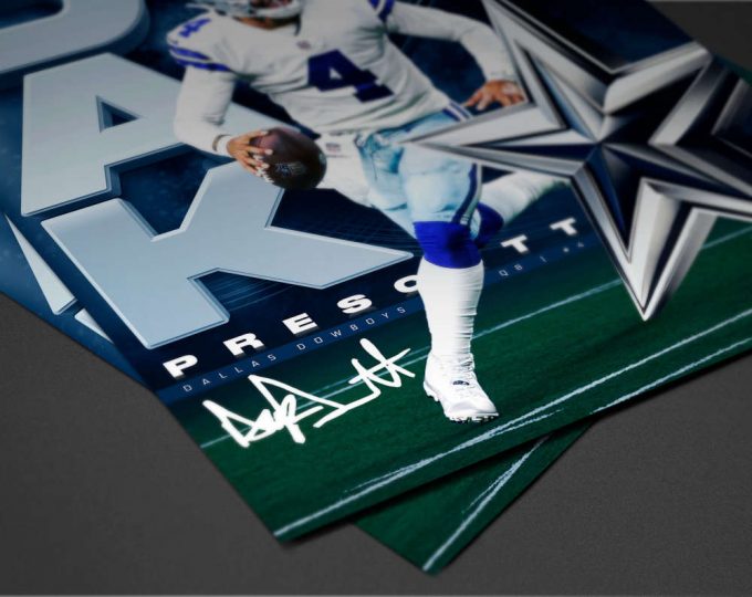 Dak Prescott Poster, Dallas Cowboys, Cowboys Football, Football Gifts, Sports Poster, Football Player Poster, Football Wall Art 4
