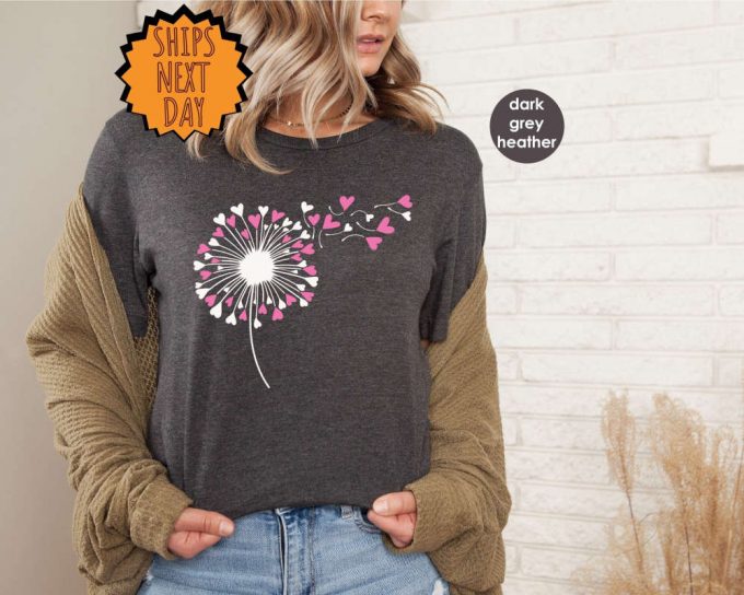 Dandelion Shirt, Valentine'S Shirt, Lovers Gift Shirt, Valentine'S Day Shirt, Valentine Flower Shirt, Gift For Valentines, Couple Gift Shirt 6