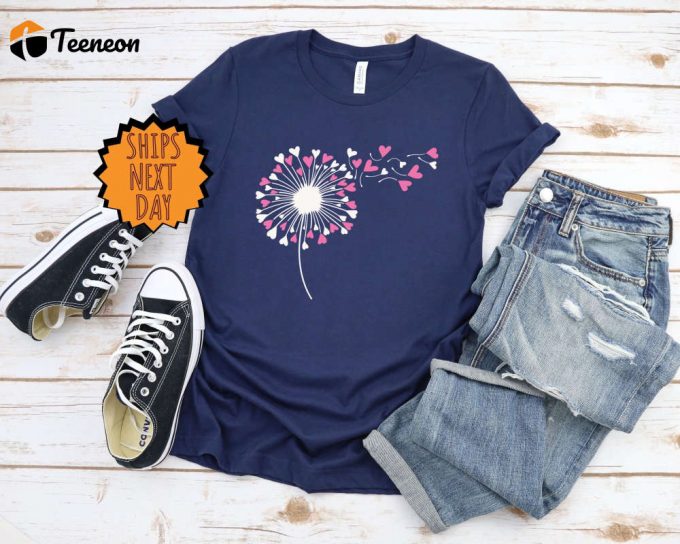 Dandelion Shirt, Valentine'S Shirt, Lovers Gift Shirt, Valentine'S Day Shirt, Valentine Flower Shirt, Gift For Valentines, Couple Gift Shirt 1