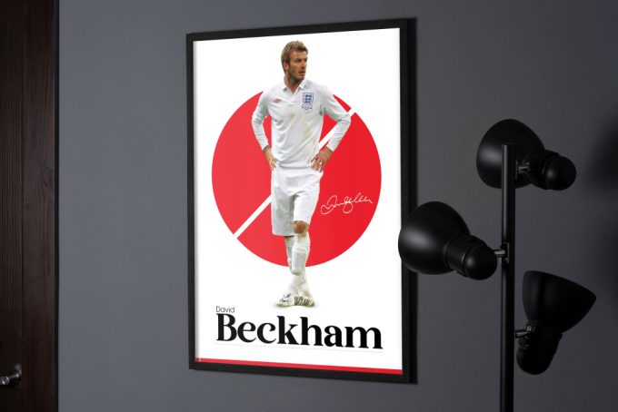 David Beckham Poster, England Football, Soccer Gifts, Sports Poster, Football Player Poster, Soccer Wall Art, Sports Bedroom Posters 4