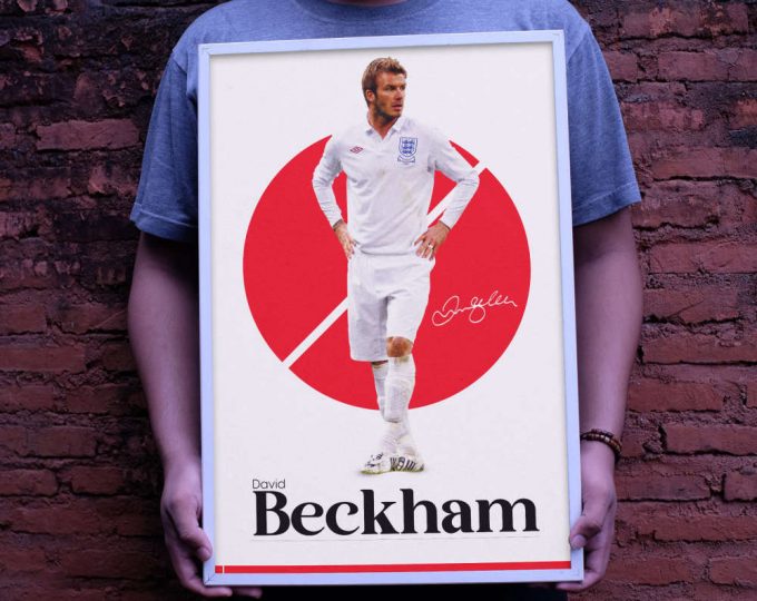 David Beckham Poster, England Football, Soccer Gifts, Sports Poster, Football Player Poster, Soccer Wall Art, Sports Bedroom Posters 5