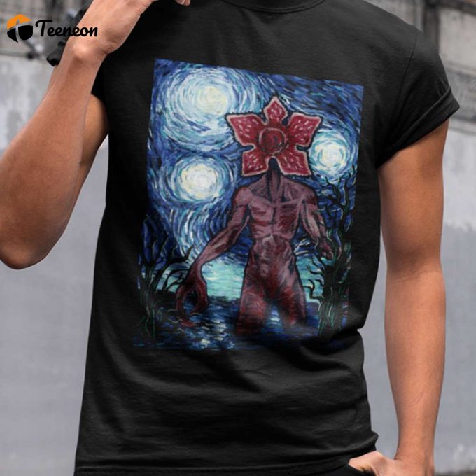 Demogorgon Starry Night Style Poster For Home Decor Gift For Home Decor Gift Shirt Stranger Things