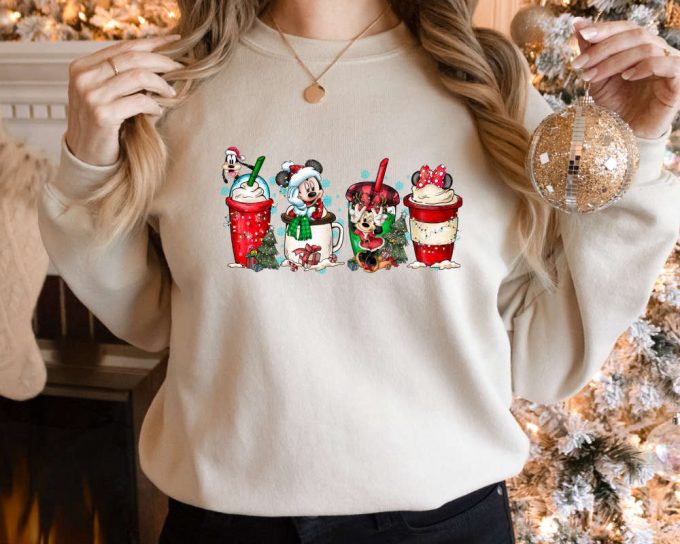 Disney Christmas Coffee Sweatshirt, Christmas Coffee Sweater, Disney Christmas Family Matching Sweater, Disney Merry Christmas Party Sweater 2