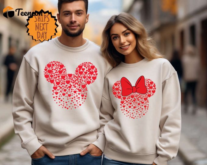 Disney Couple Shirts Mickey And Minnie Heart Sweatshirt, Valentine Gift For Couples, Heart  Magic Trip, Disneyworld Valentines Travel Shirt