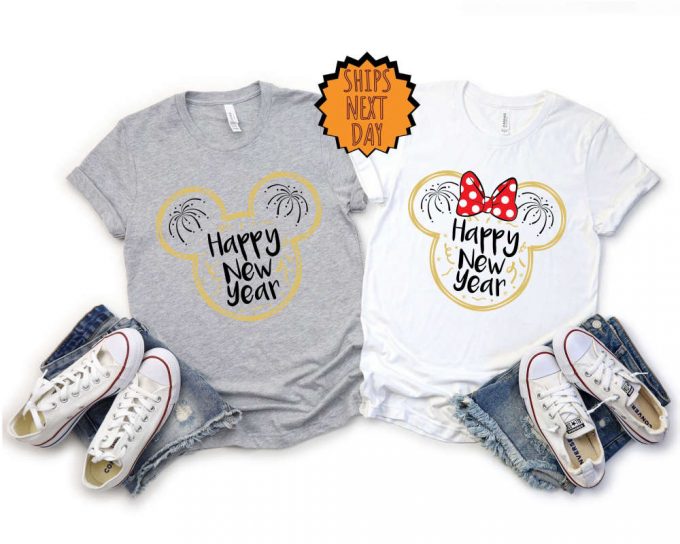 Disney Happy New Year Shirt, Mickey And Minnie New Year Shirt, Disney Travel Trip Shirt, New Year Disney Vocation, Family Matching Shirt 2