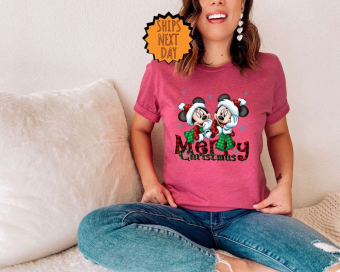 Disney Mickey &Amp; Minnie Xmas Shirt - Perfect For Disneyland World Trip &Amp; Family Matching 4