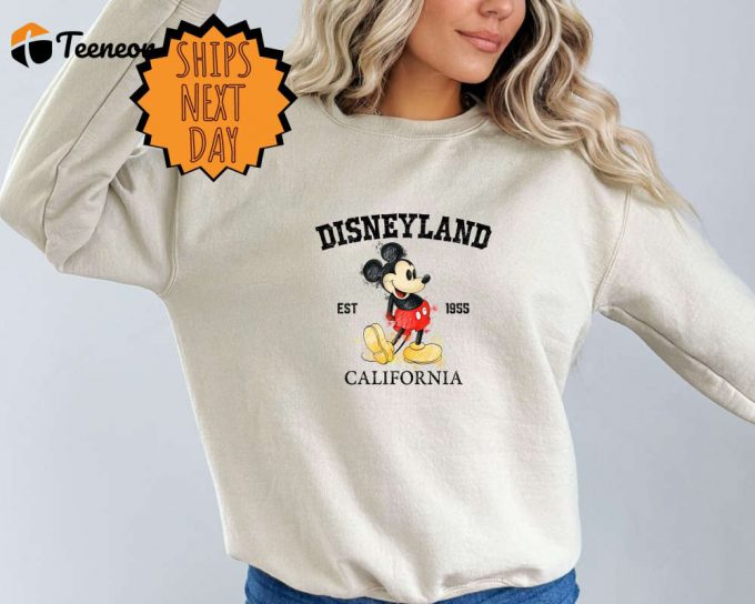 Disney Vintage Disneyland Est 1955 California Sweatshirt, Disneyland 1955 Sweater,Disneyworld Sweater,Disneyland Sweater,Disneyworld Family 1