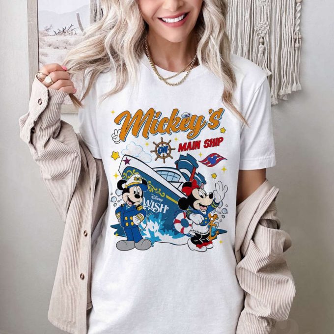 Disneyland Cruise Line Mickey And Minnie On Main Ship Vintage T-Shirt,Disneyland Cruise Line 2024 Matching Tee, Family Cruise Vacation Gift 2