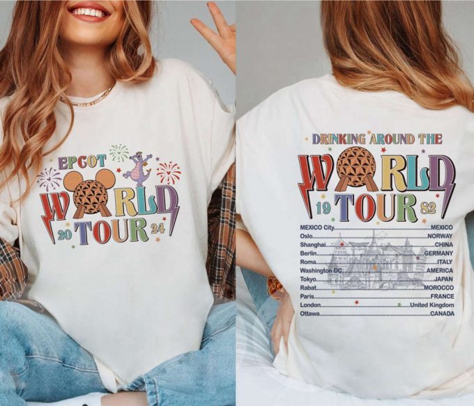 Disneyland Epcot World Tour Shirt | Retro Disneyland Epcot Shirt | Mickey And Friends | Epcot Center 1982 Shirt | Drinking Around The World 3
