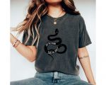 Do No Harm Take No Shit Snake Shirt, Women’s Snake Moon Phases Short Sleeve Shirt, Unisex Reptile Witchy Top, Unique Witchcraft Clothes Idea