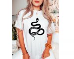 Do No Harm Take No Shit Snake Shirt, Women’s Snake Moon Phases Short Sleeve Shirt, Unisex Reptile Witchy Top, Unique Witchcraft Clothes Idea