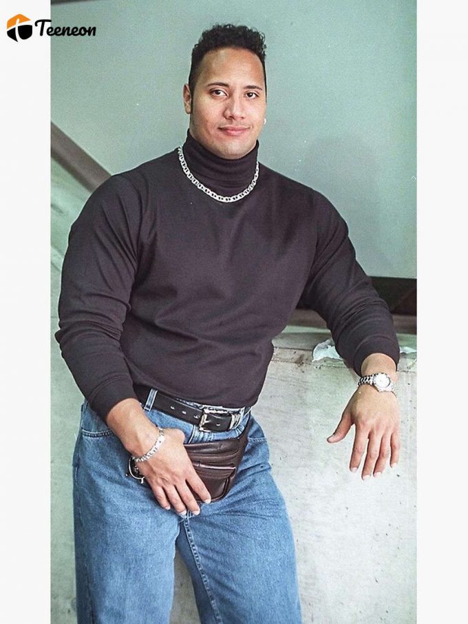 Dwayne &Amp;Quot;The Rock&Amp;Quot; Johnson: Classic 90'S Turtleneck Photo Premium Matte Vertical Poster For Home Decor Gift 1