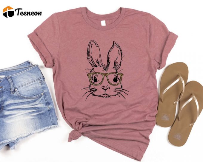 Easter Rabbit Shirt, Bunny With Leopard Glasses Shirt, Ladies Easter Bunny Shirt, Easter Bunny Shirt, Funny Easter Bunny Shirt, Easter Bunny 1