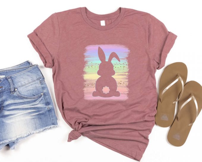 Easter Rainbow Bunny Shirt, Easter Retro Shirt For Women, Mommy Bunny Shirt, Easter Family Matching Shirt, Three Rainbow Easter Bunny Tshirt 2