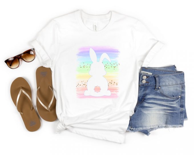 Easter Rainbow Bunny Shirt, Easter Retro Shirt For Women, Mommy Bunny Shirt, Easter Family Matching Shirt, Three Rainbow Easter Bunny Tshirt 3