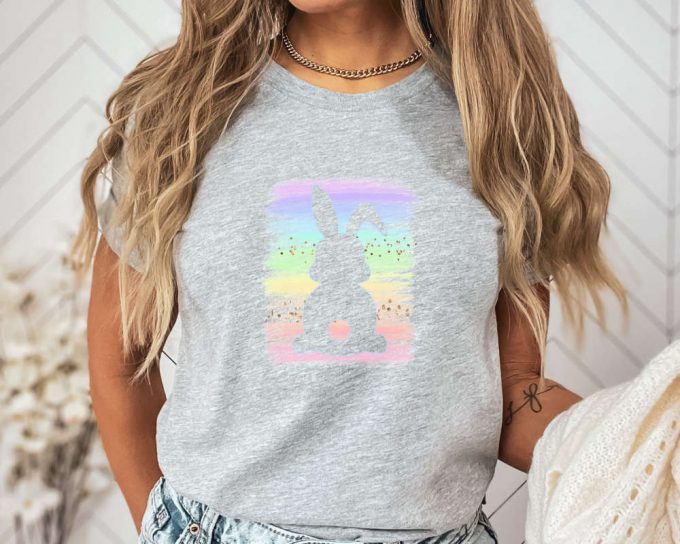 Easter Rainbow Bunny Shirt, Easter Retro Shirt For Women, Mommy Bunny Shirt, Easter Family Matching Shirt, Three Rainbow Easter Bunny Tshirt 4