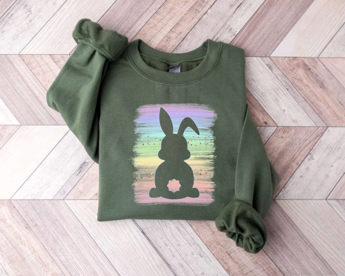 Easter Rainbow Bunny Sweatshirt, Easter Retro Sweater For Women, Mommy Bunny Sweat, Easter Family Matching Sweater, Easter Bunny Sweater 2